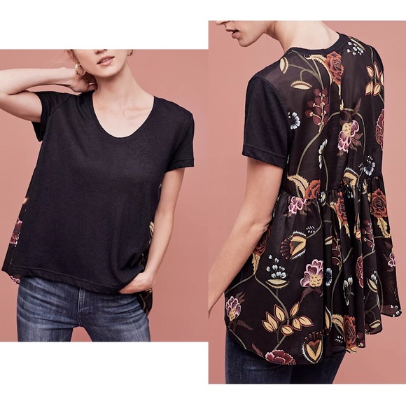 Anthropologie Tops - Anthropologie Floral Back Top by Deletta Sz S EUC